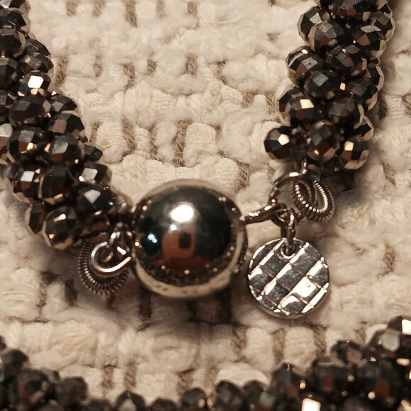 Talbots faceted AB coated gray beads long rope necklace - Picture 5 of 8